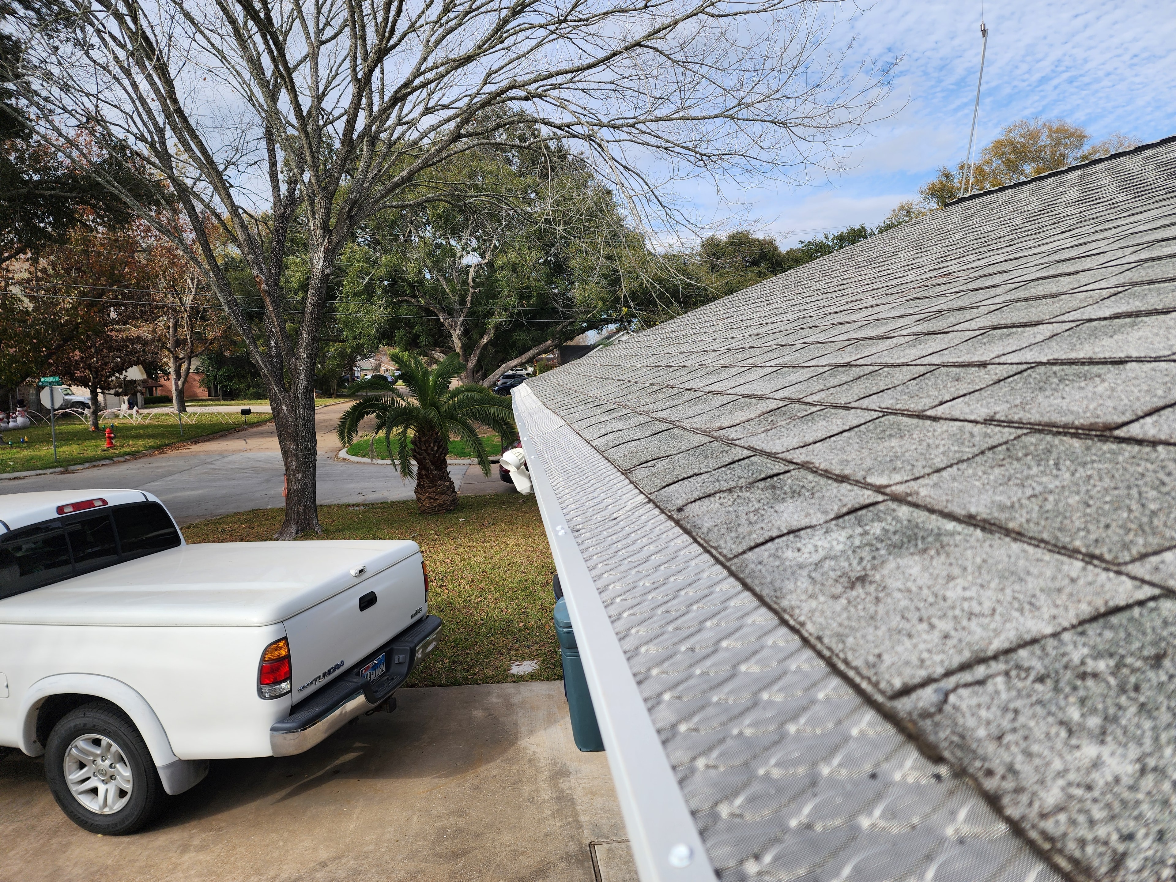 Completed gutter guard project — Houston neighborhood